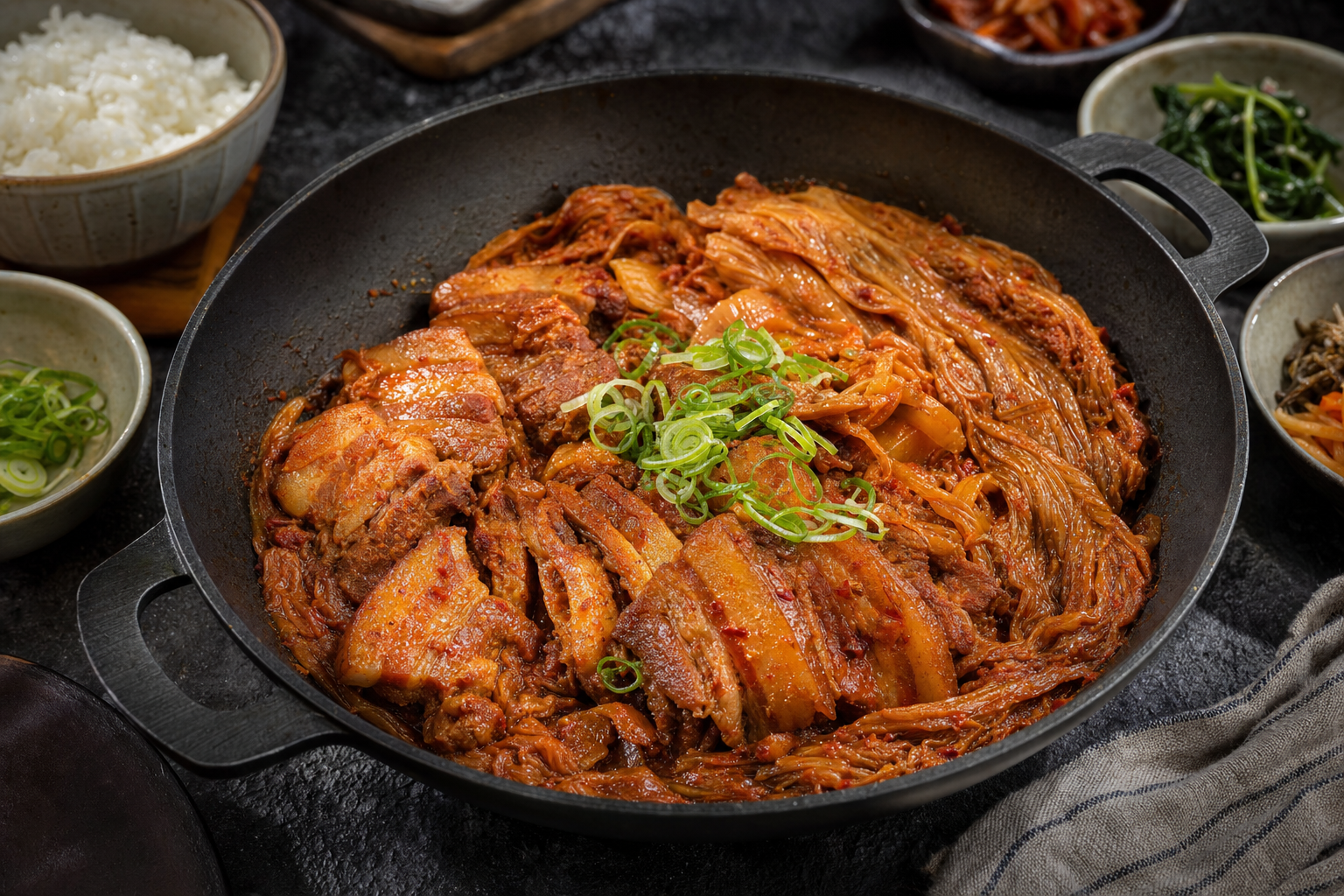 Kimchi-Jjim — Geschmorter Schweinebauch mit lange gereiftem Kimchi